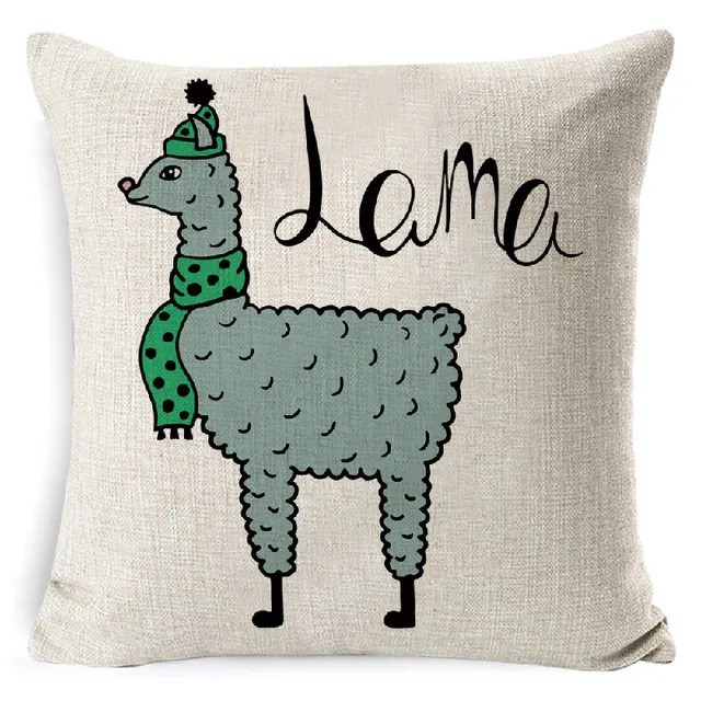 Alpaca Cartoon Pillow Cover Square Cushion - Shop at LoveMi