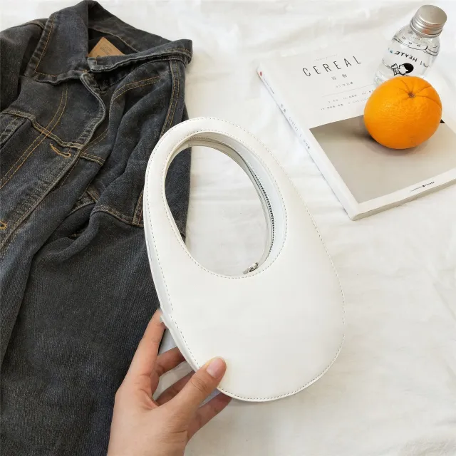 Net Celebrity King With The Same Simple Round Handbag Bag Shoulder Armpit Bag Sales White - Shop at LoveMi