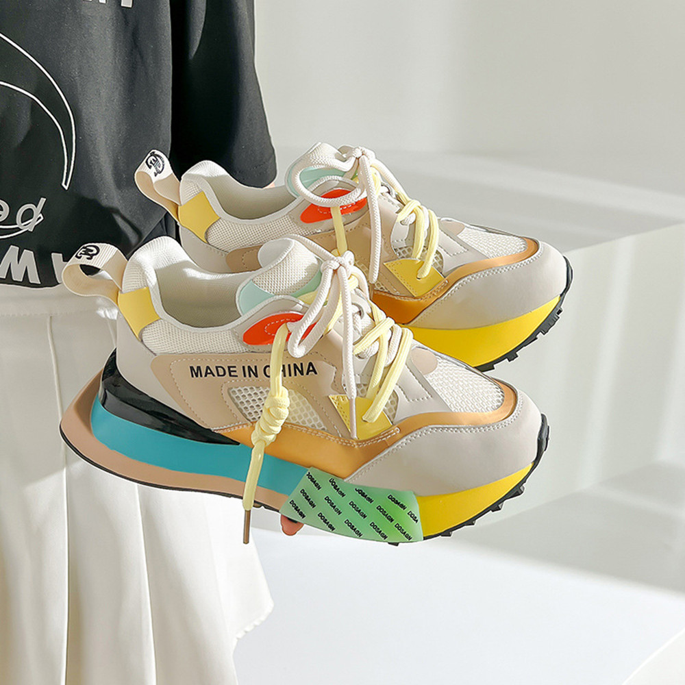 Daddy Shoes Women's Mesh Breathable Versatile Leather