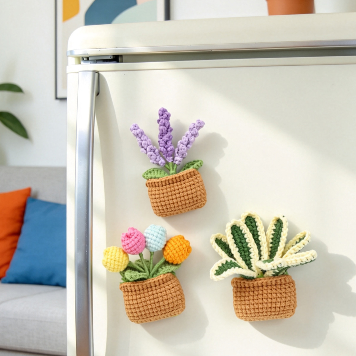 Crochet Potted Plant Ornament Set, picture 3 of 3