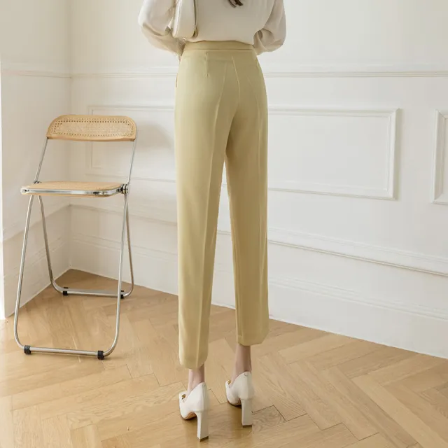 Women's High Waist Nine point Harem Pants With Small Feet Yellow - Shop at LoveMi