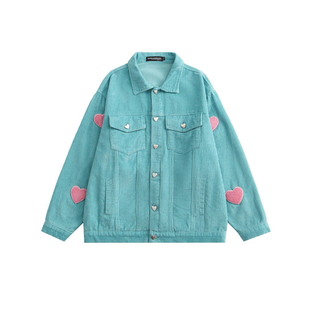 Title 4, Love String Embroidery Corduroy Jacket