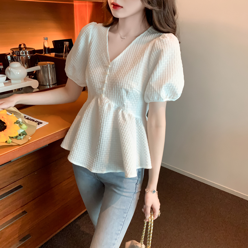 Title 5, French Chic Design Puff Sleeve Top