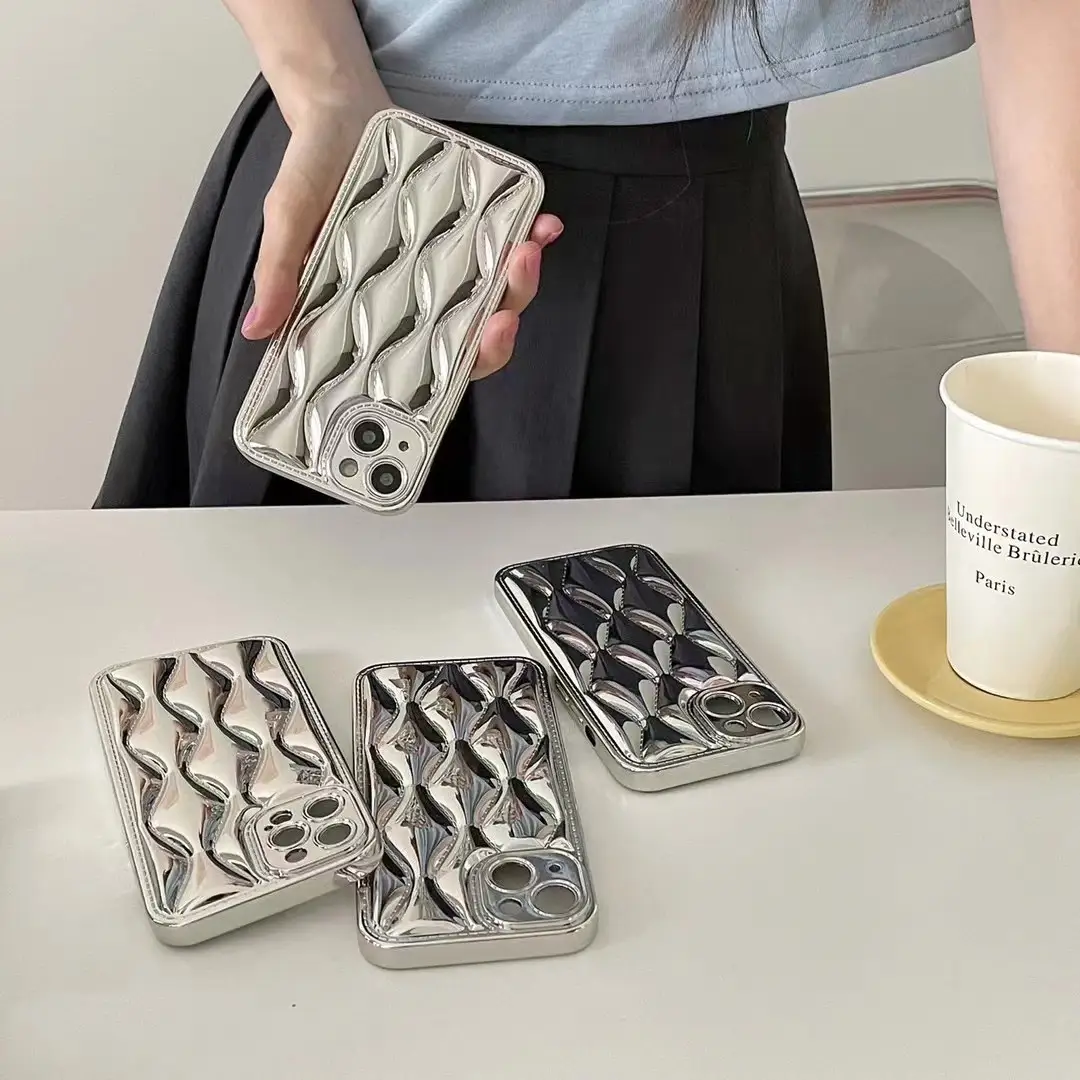 High-grade Electroplating Wave Pattern Phone Case
