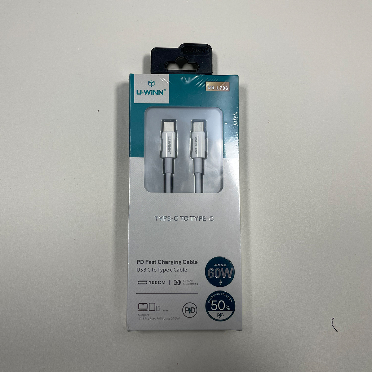 5pcs Type-C to Type-C 1m 60W Fast Charging Cable for Infinix Hot 50 X7b X6a Magi - 第 10/10 張圖片