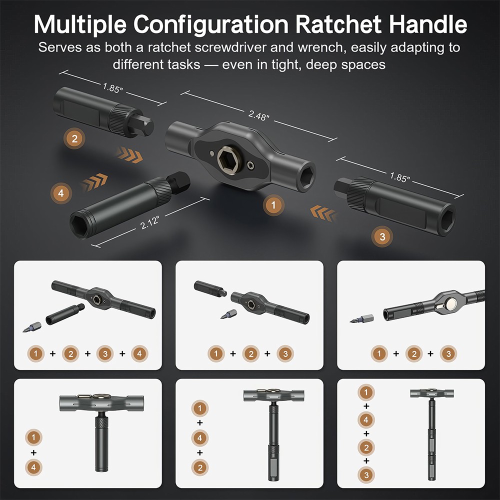 42 In 1 Magnetic Screwdriver Set DIY Ratchet Set,Multi Bit Drive — image 10