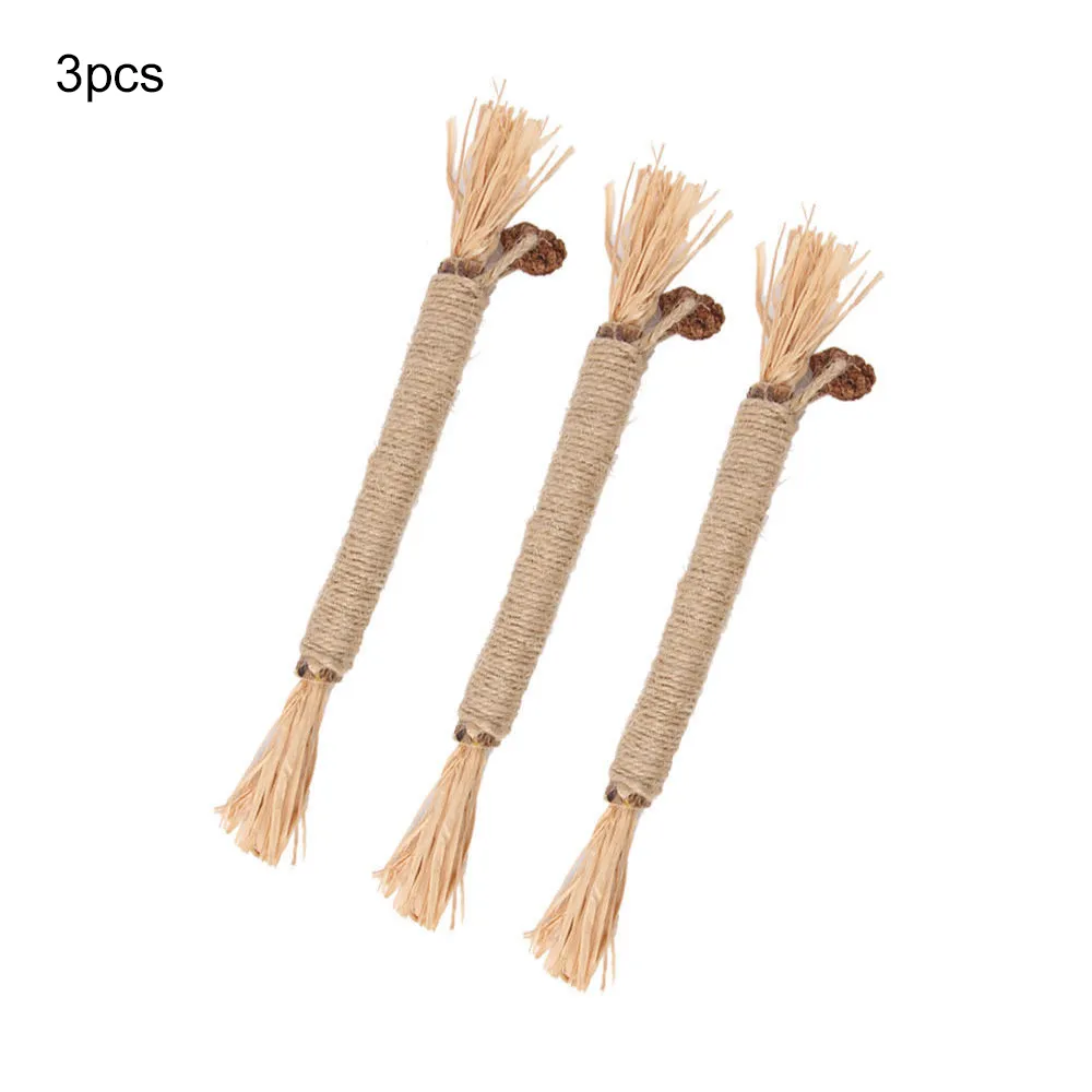 3 Pack Silvervine Sticks For Cats Cat Chew Toy For Dental Care Edible Cat Chew Sticks For Teeth Cleaning Kitty Toys For Indoor Cats - Thick