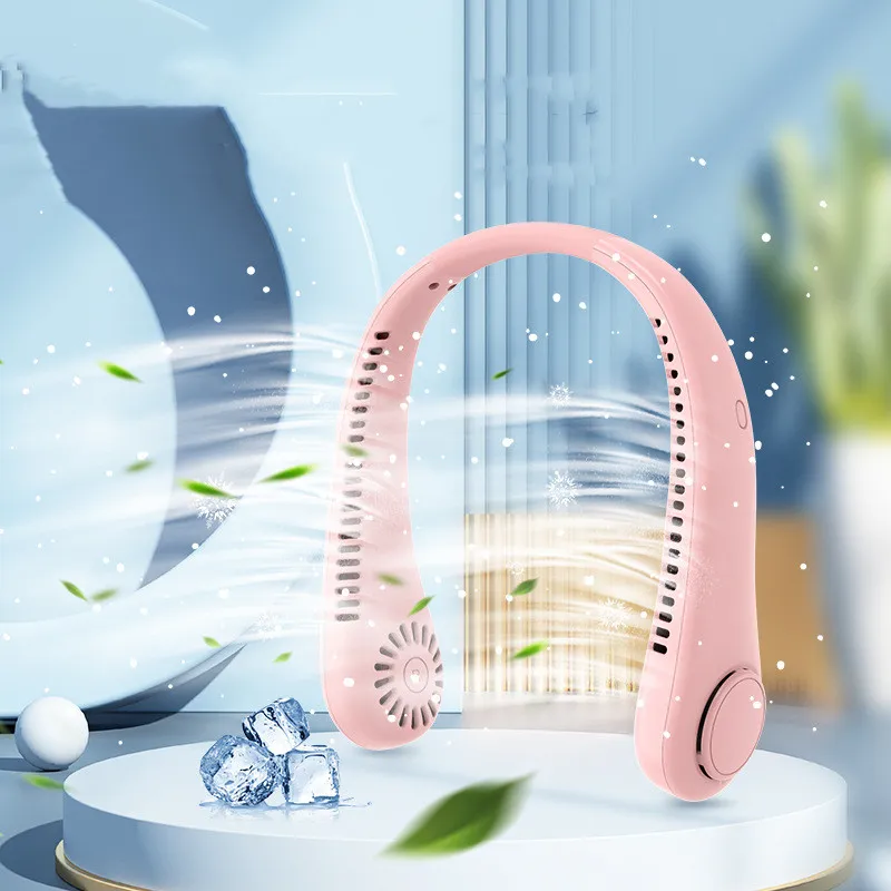 Rechargeable Neck Fan Hands Free USB Mini Fan Traveling Outdoor Sports Fans Portable Lazy Bladeless Hanging Neck Fan – image 2