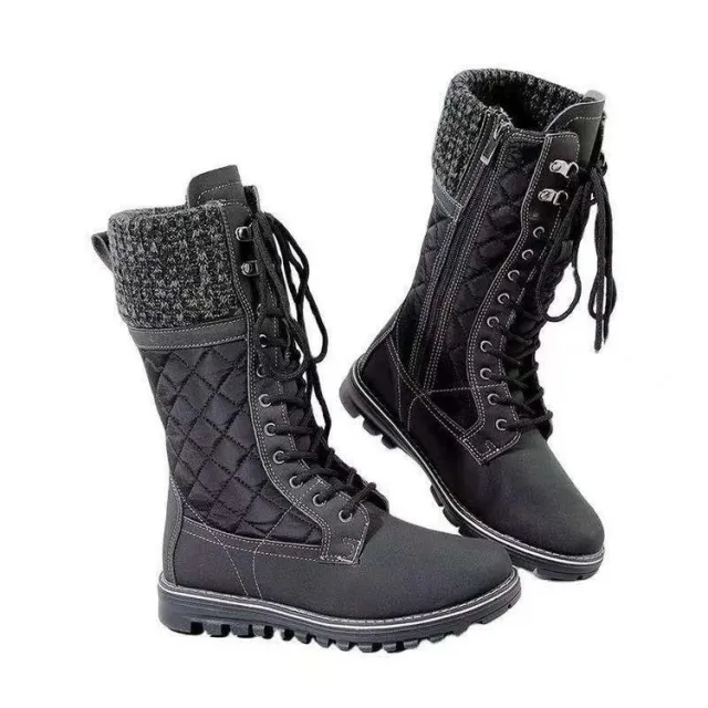 Women's Mid tube Flat heel Side Zipper Round toe Martin Boots Black - Shop at LoveMi