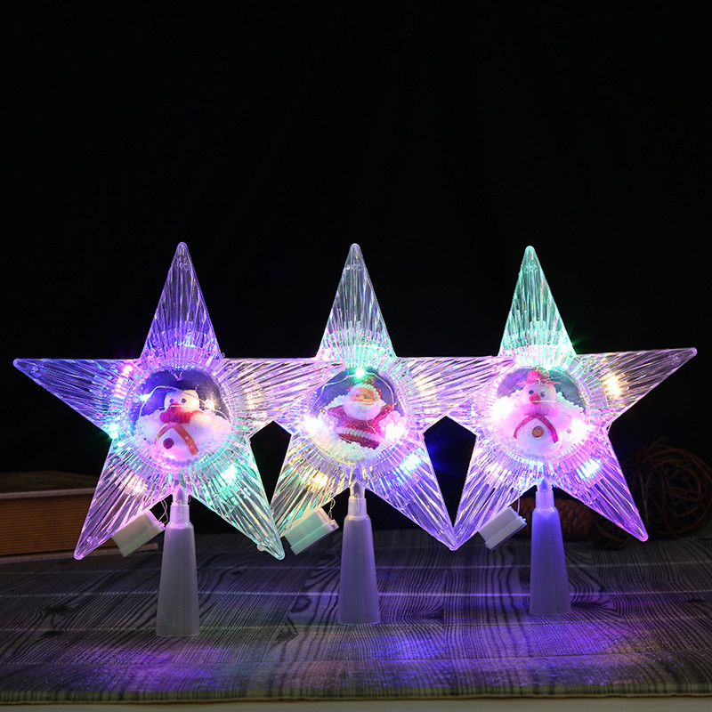 Plastic Interior Five-pointed Star Christmas Tree Decoration Ornaments
