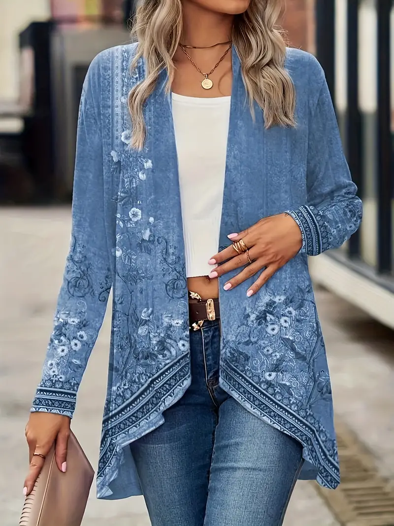 Spring And Autumn New Women's Top Printed Cardigan