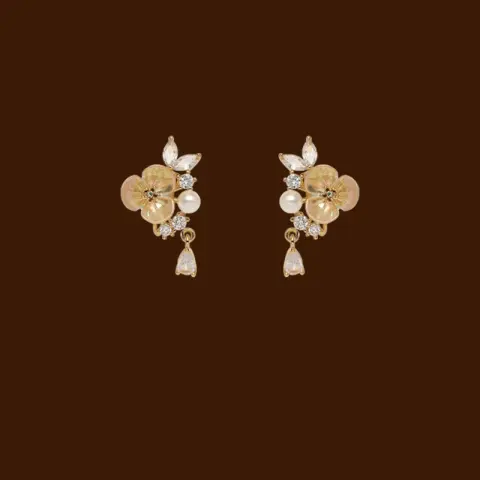 French Vintage Pearl Flower Earrings Premium Mosquito Coil Plate