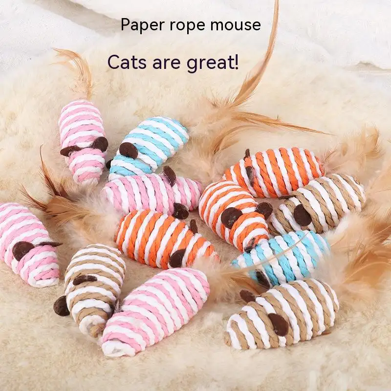 Pet Supplies Sound Grinding Feather Paper String
