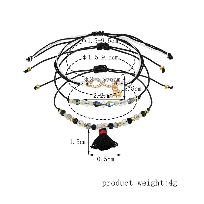 Exquisite And Simple Small Pendant Geometric Square Crystal Bracelet