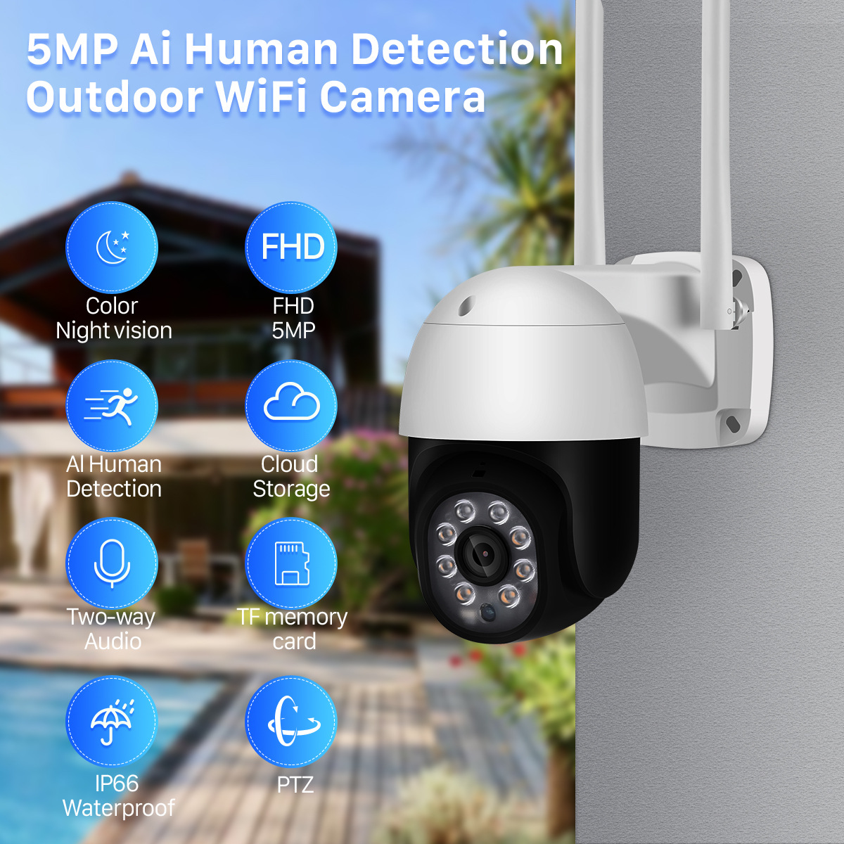 New Product 2 Inch Surveillance Camera Wireless Wifi Home  High-definition Outdoor Monitor — foto 5