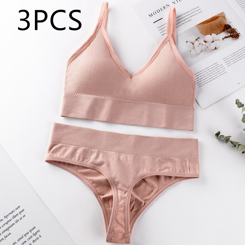 Women's Thin French Style No Steel Ring Panties And Bra Set - Picture 17 of 23