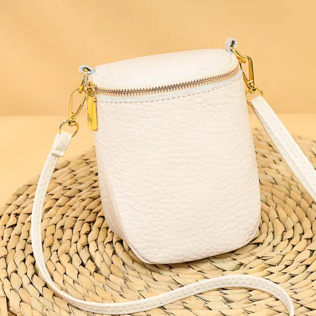 High quality Leather Mobile Phone Bag Korean Style Shell Bags For Women Fashion Small Shoulder Crossbody Bag White - Shop at LoveMi