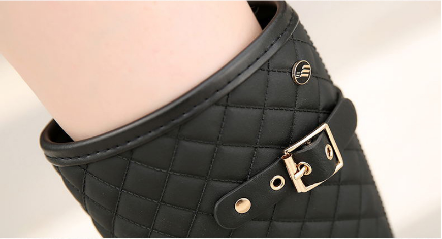 Wear-resistant Thick Warm Women's Checked Rain Boots