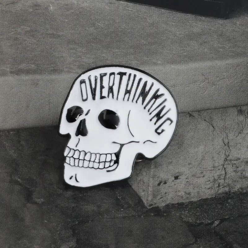 Skull Brooch, Denim Jacket, Bag, Badge, Accessory, Gift