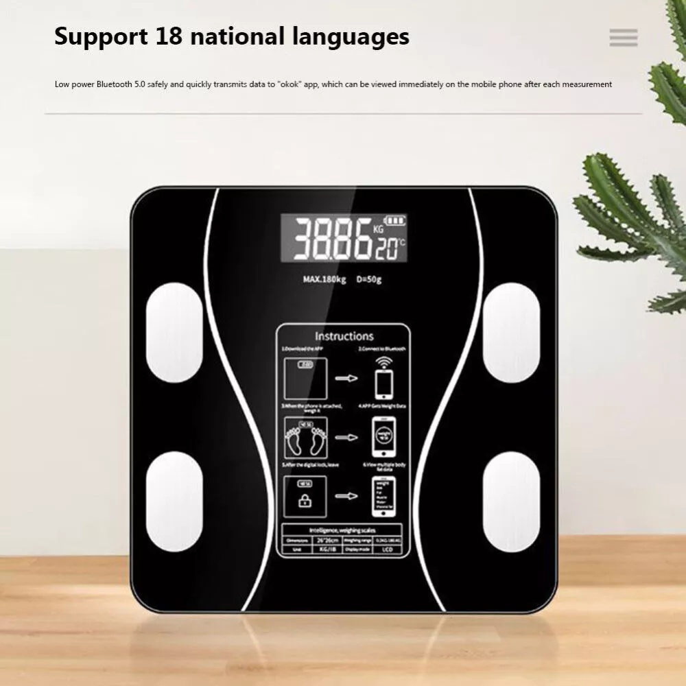Body Fat Scale 180 Kg Bluetooth Smart BMI Digital Wireless Bathroom — image 7
