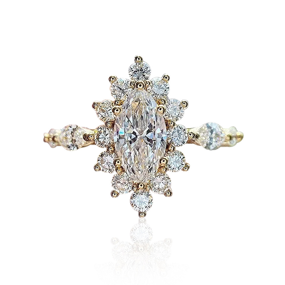 Women's Ring Super Flash Marquise Zircon All-match Ring