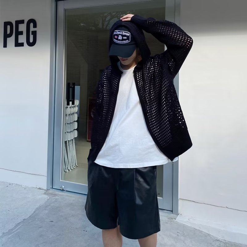 Boys Hooded Breathable Casual Zipper Cardigan Sweater Coat