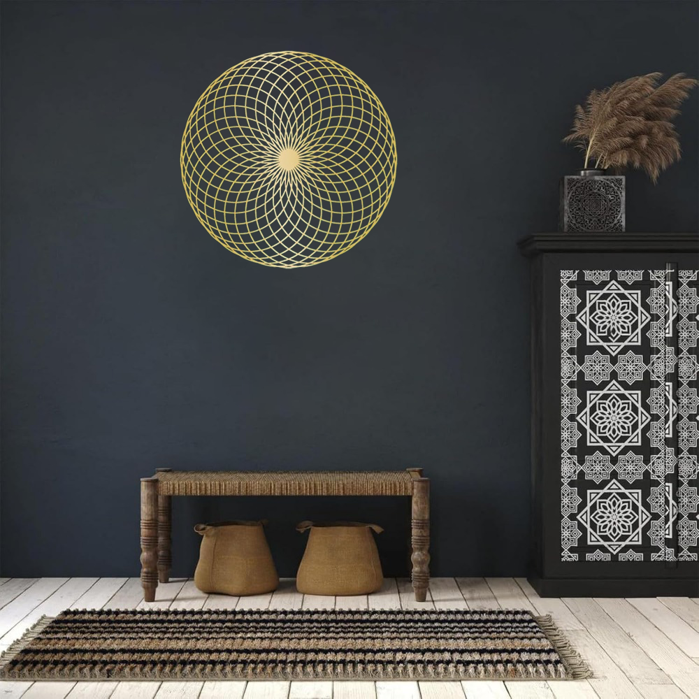 Sacred Geometry Wall Art, Spiritual Metal Yantra & Mandala Sculpture