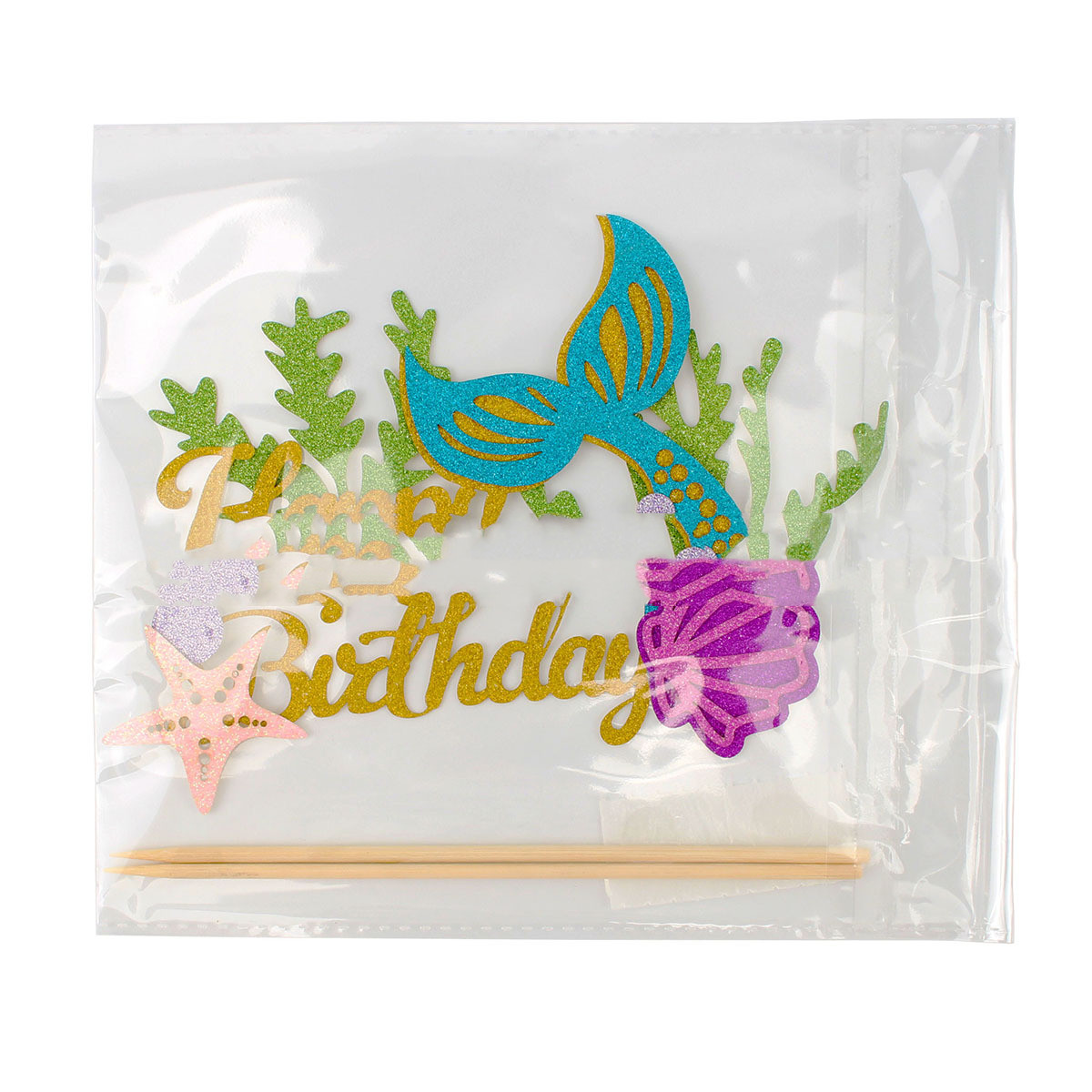 Title 1, Starfish Mermaid HAPPY BIRTHDAY EnglishCake Ins...