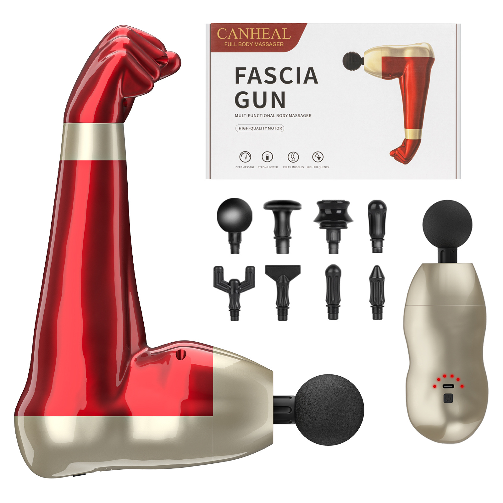 Pistolet de massage percussif — récupération musculaire avec 8 têtes 2