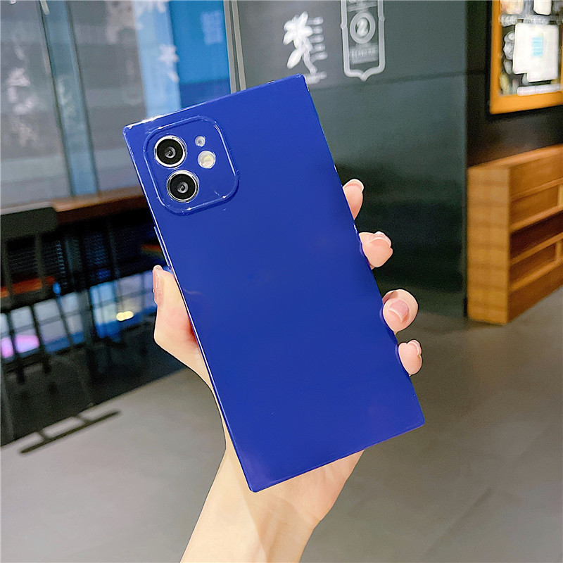 Precision Hole Right Angle Soft Shell Simple Solid Color Mobile Phone Case