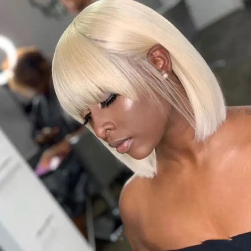 Bobo Light Golden Chemical Fiber Short Hair