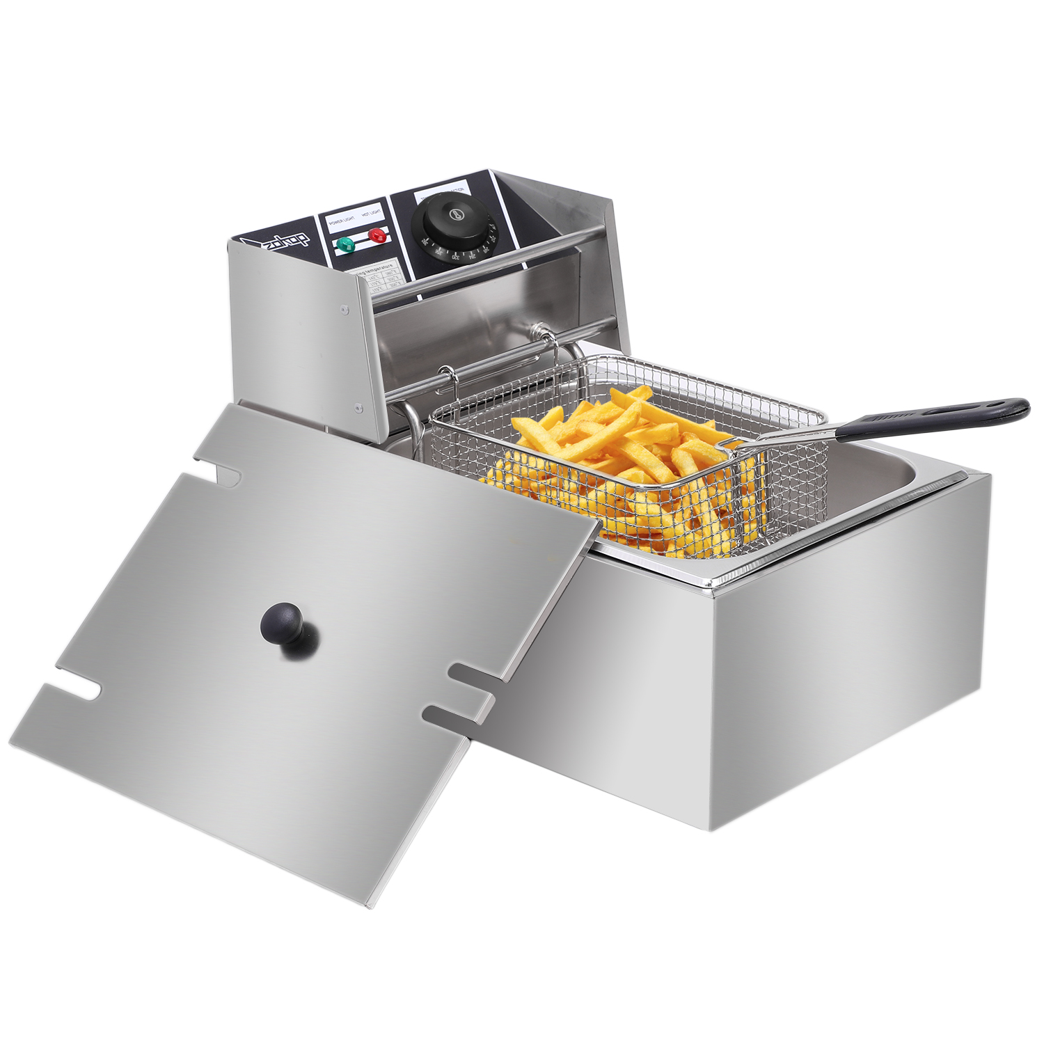 Electric Fryer Silver Stainless Steel Single Cylinder - Image 12