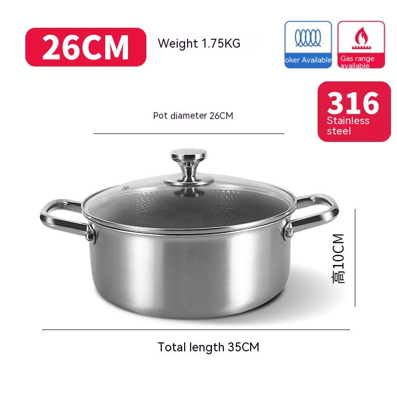 Title 1, Binaural 304 Stainless Steel Soup Pot Non-coate...