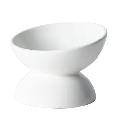 Ceramic Bowl For Cats To Protect The Cervical Spine With Slanted Mouth - White - View 1