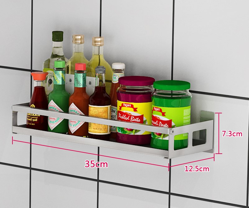 Title 4, Wall-mounted non-perforated wall condiment stor...