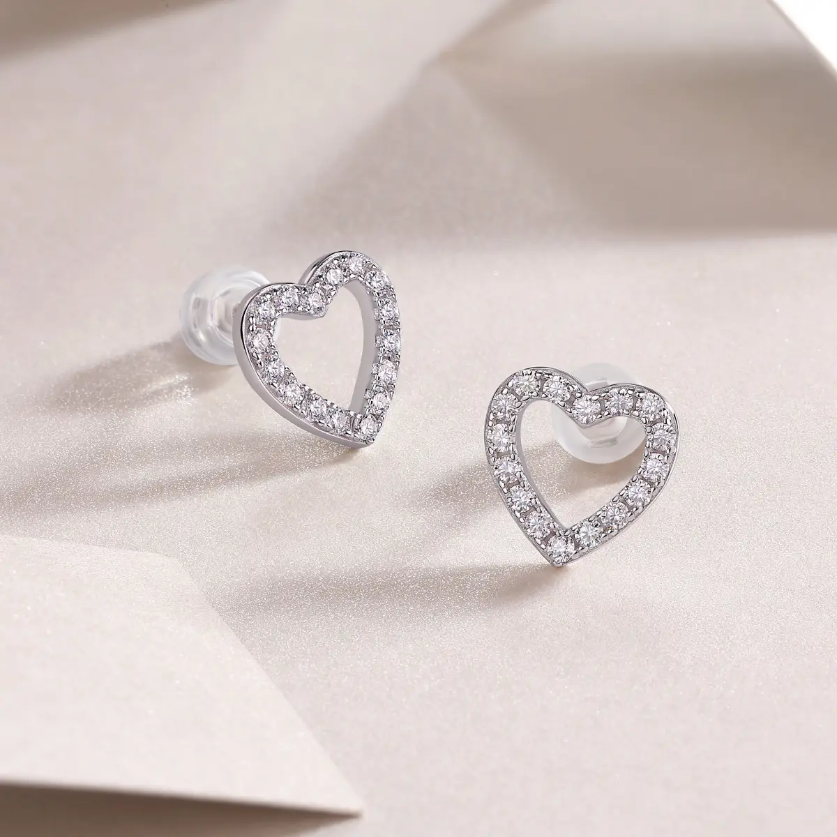 1From The Heart - Fashionable, Trendy And Affordable Jewelry With Moissanite S925 Sterling Silver And Platinum-plated Stud Earrings Prohibit TikTok sales