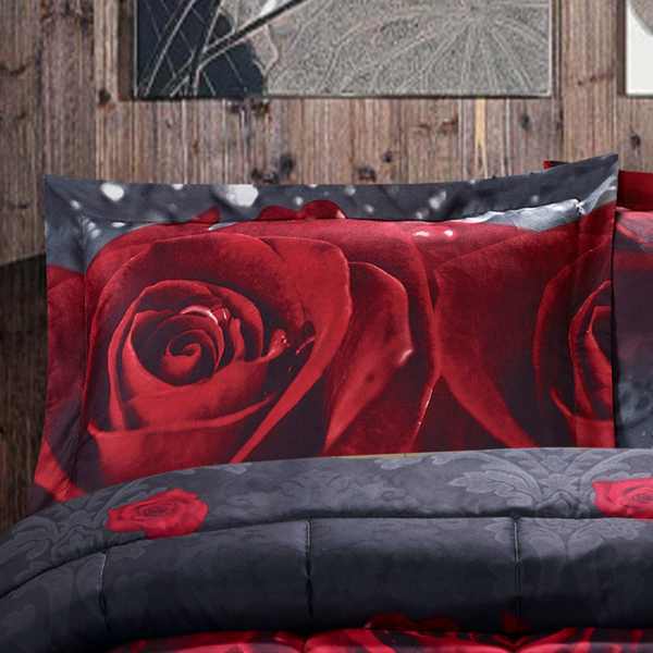 3D Comforter Set 3 Pieces Rose Love Romantic Moment Print Comforter Set With Microfiber Fabric And Filling Amazon Shipping