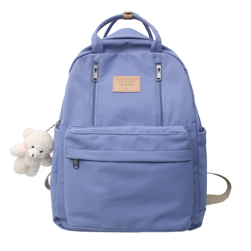 Cool Backpacks School Bag Double Zipper Tote Bags - Blue
