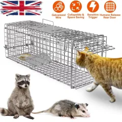Live Animal Cage Trap Heavy Duty Folding Raccoon Traps Cat Trap Catch Release UK - W13233718 - View 1