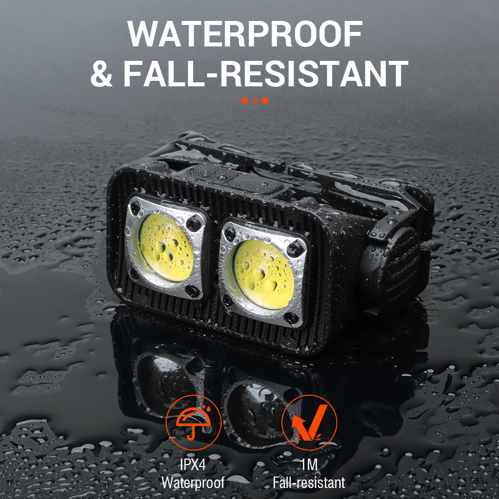 BROUIT COB USB Rechargeable Waterproof LED Headlamp
