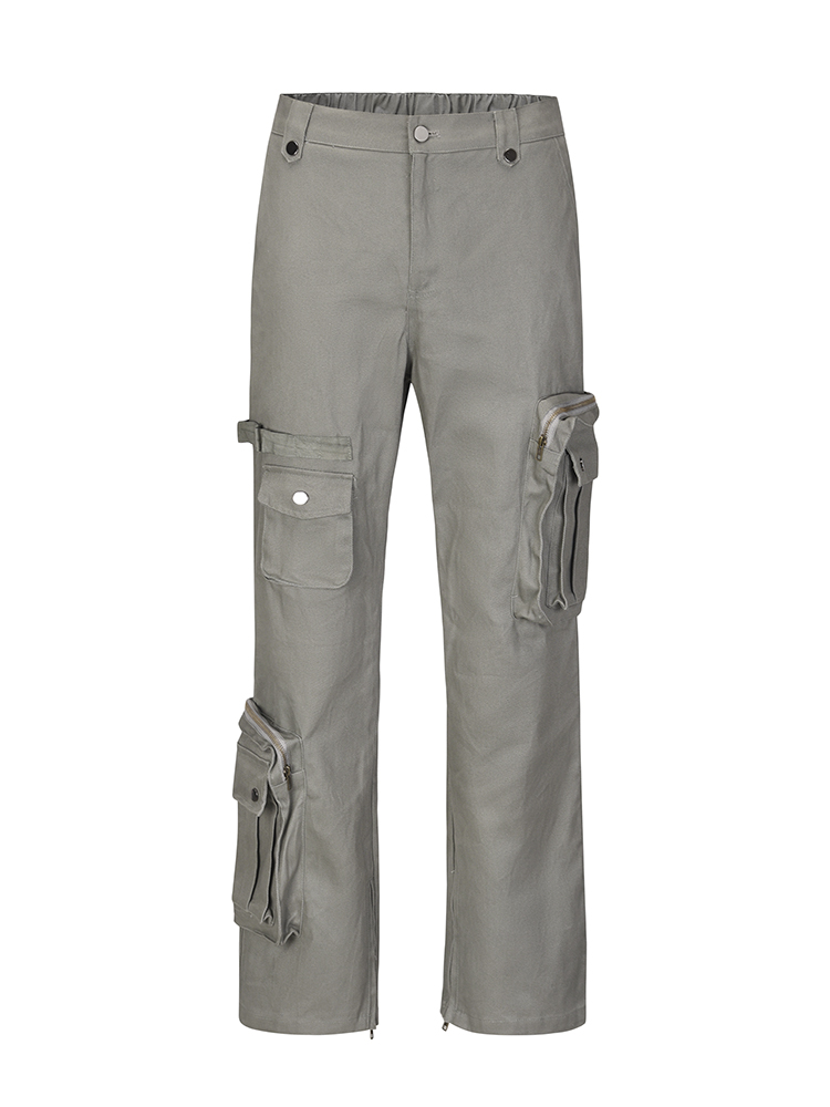 Title 5, Multi-pocket Zip Micro-flare Cargo Pants. Carry...