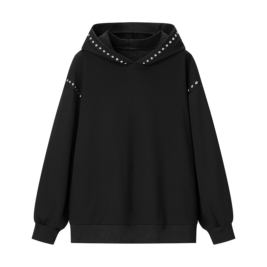 Casual Rivet Design Hooded Sweatshirt For Women