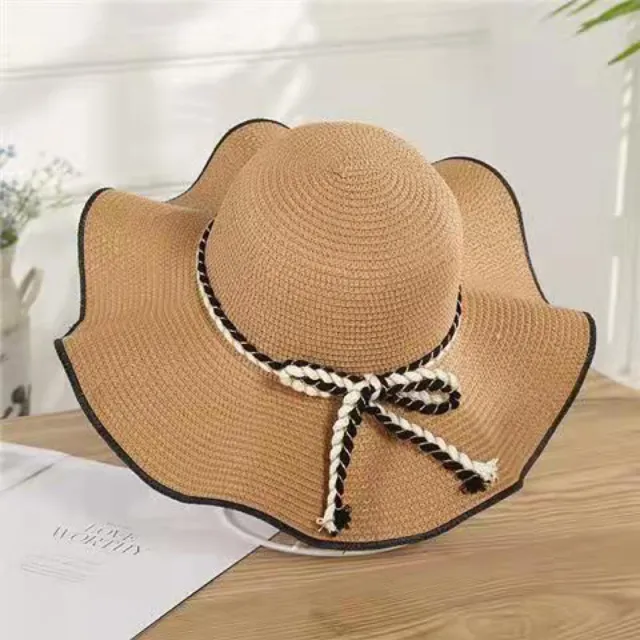 Versatile Lace Bow Holiday Sun Hat Khaki - Shop at LoveMi