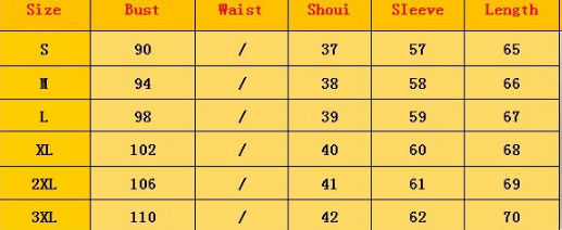 Size chart for women's long-sleeve hollow lace splicing top – US sizes S, M, L, XL, XXL with measurements in inches
