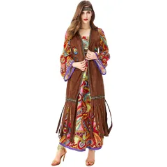 Vintage Disco Hippie Costume Primitive Tribal Goddess - Shivering-Xl - View 1