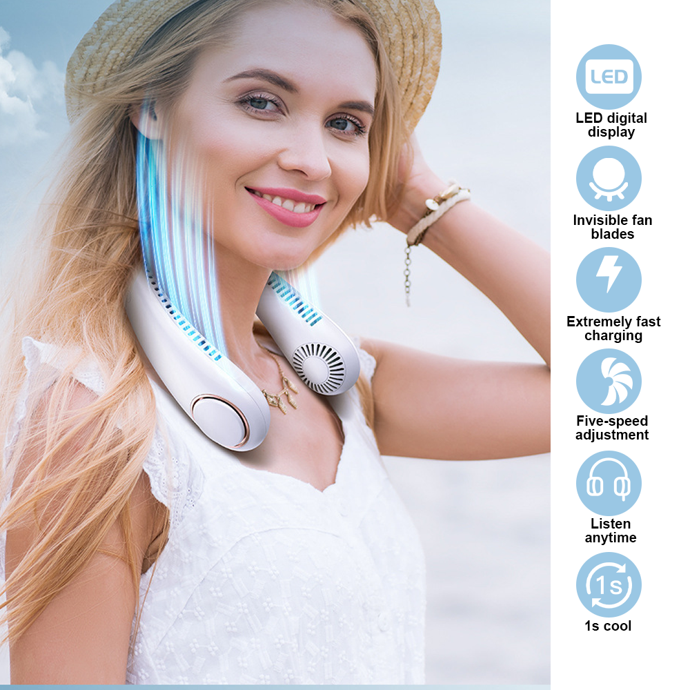 Neck Fan Bladeless Premium Air Conditioner Personal Cooling Fan Travel Portable