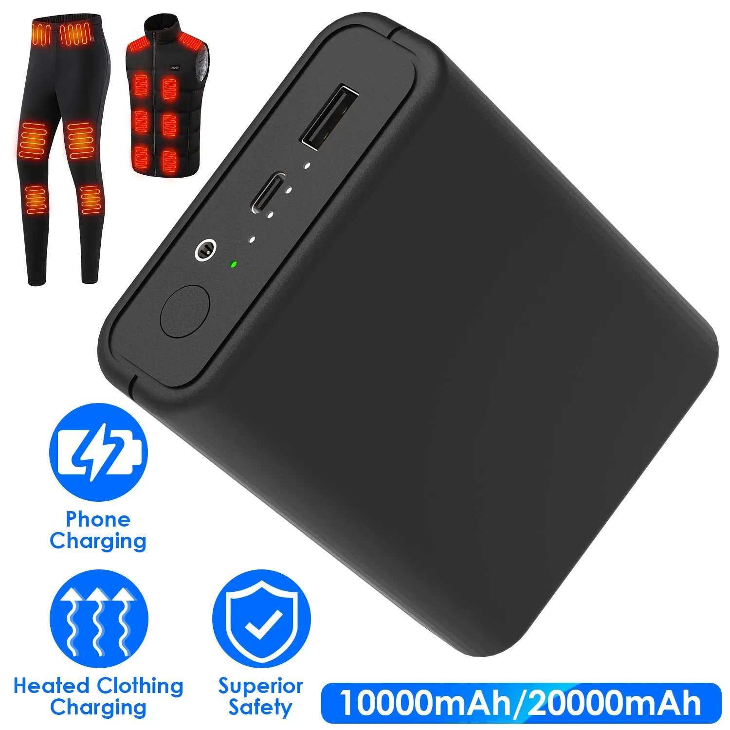 10, 000mAh OR 20, 5V 2A Power