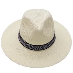 Farmer Summer Outdoor Sunscreen Breathable Straw Hat - White - View 1