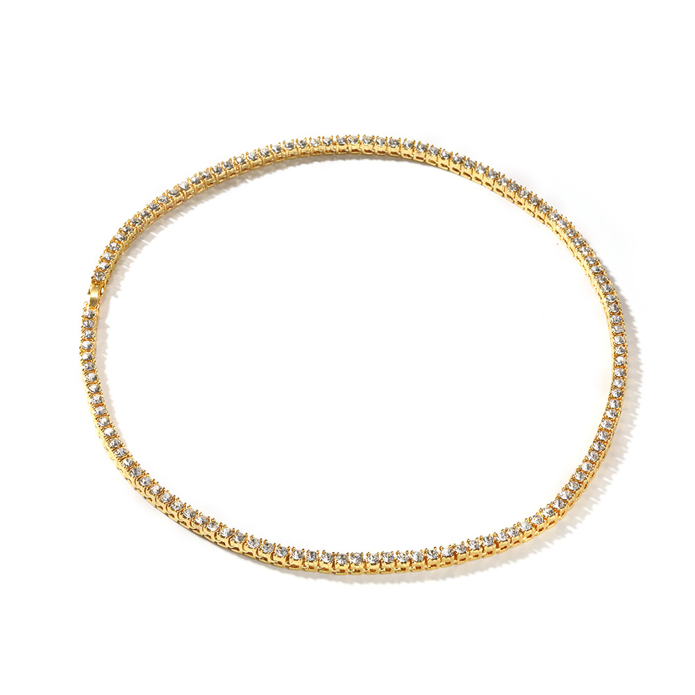 Alloy Rhinestone One Row Tennis Chain