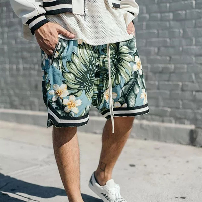 High Street Fashion Flower Shorts Hip Hop